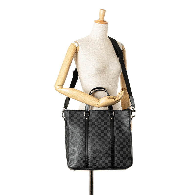 ルイ ヴィトン ダミエ グラフィット タダオPM ハンドバッグ ショルダーバッグ 2WAY N41259 ブラック PVC レザー メンズ LOUIS VUITTON 【中古】