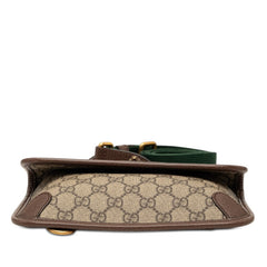 グッチ GGスプリーム シェリーライン ショルダーバッグ 489617 ブラウン ベージュ PVC レザー レディース GUCCI 【中古】