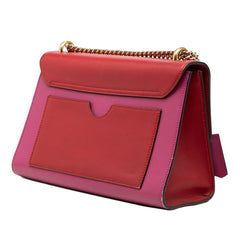 グッチ パドロック チェーン ショルダーバッグ 409486 レッド ピンク レザー レディース GUCCI 【中古】