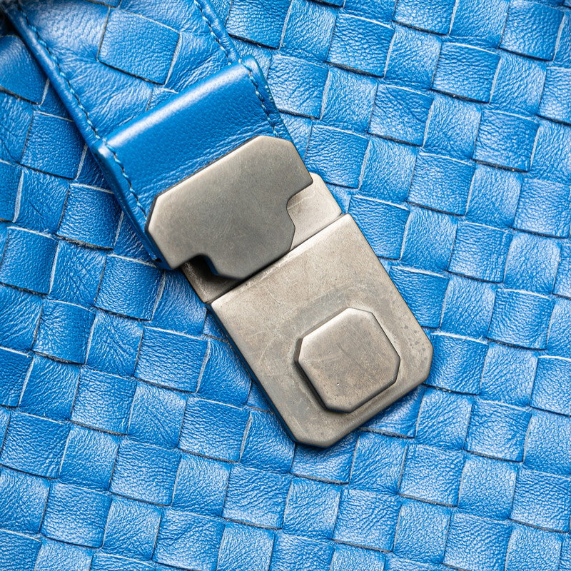 ボッテガヴェネタ イントレチャート トートバッグ ブルー レザー レディース BOTTEGAVENETA 【中古】