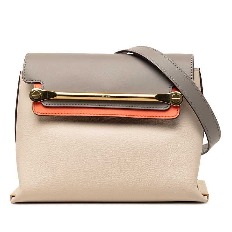 クロエ クレア チェーン ショルダーバック アイボリー グレー レザー レディース Chloe 【中古】