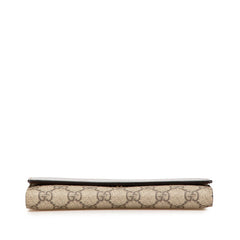 グッチ GGスプリーム 長財布 410100 ベージュ ブラウン PVC レザー レディース GUCCI 【中古】