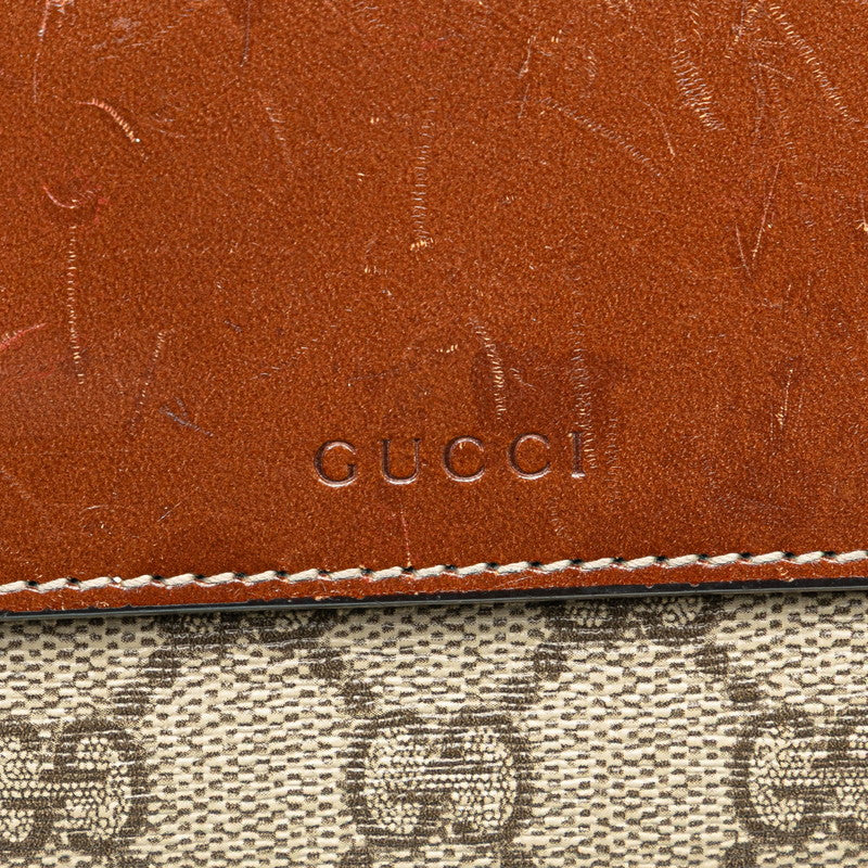 グッチ GGスプリーム 長財布 410100 ベージュ ブラウン PVC レザー レディース GUCCI 【中古】