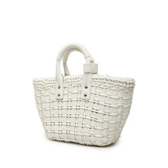 バレンシアガ ビストロXS ハンドバッグ ショルダーバッグ 2WAY 671342 ホワイト エナメル レディース BALENCIAGA 中古