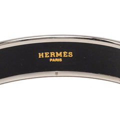 エルメス エマイユMM 七宝焼き ブレスレット バングル シルバー グリーン系 メタル エナメル レディース HERMES 【中古】