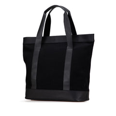 バレンシアガ ネイビー トートバッグ 374767 ブラック キャンバス レザー レディース BALENCIAGA 【中古】