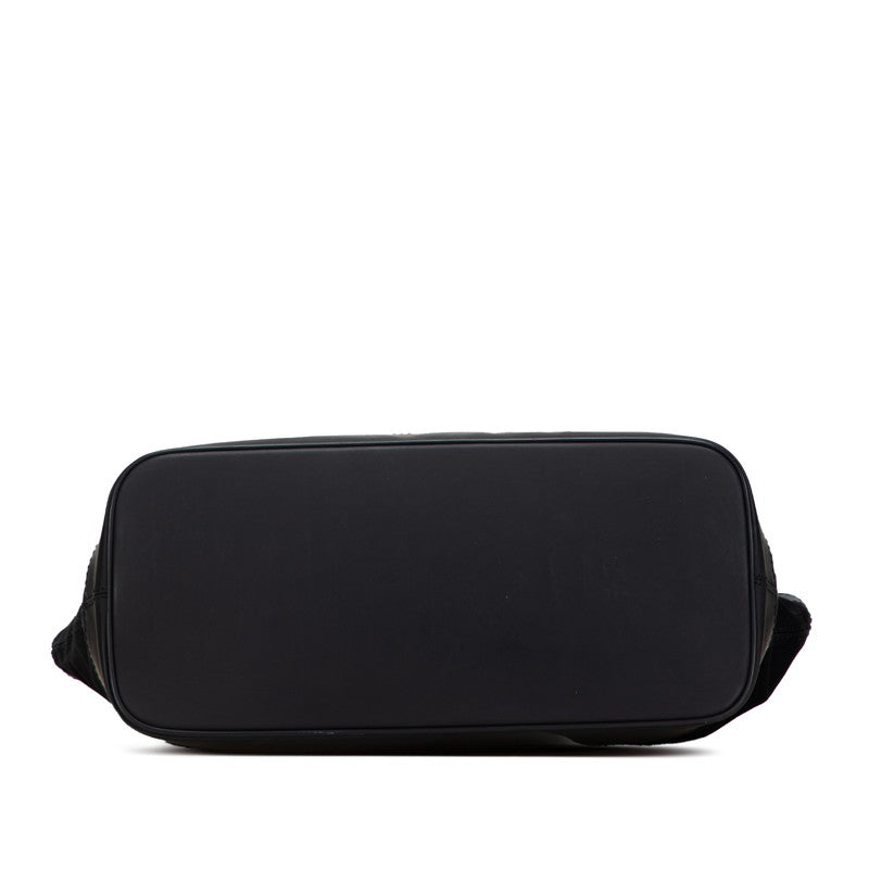 バレンシアガ ネイビー トートバッグ 374767 ブラック キャンバス レザー レディース BALENCIAGA 【中古】