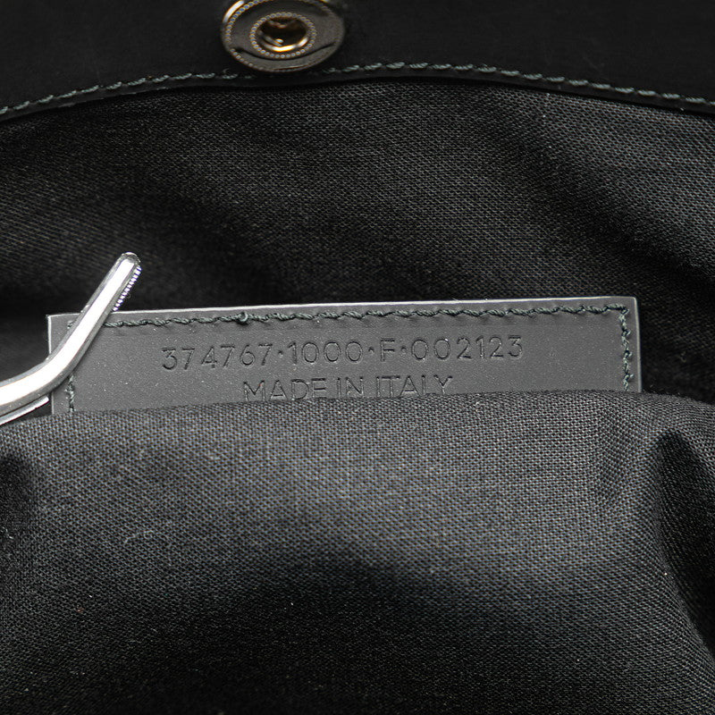 バレンシアガ ネイビー トートバッグ 374767 ブラック キャンバス レザー レディース BALENCIAGA 【中古】