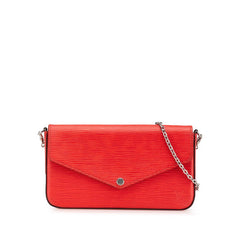 ルイ ヴィトン エピ ポシェット フェリーチェ 斜め掛け チェーン ショルダーバッグ M41559 コクリコ レッド レザー レディース LOUIS VUITTON 【中古】