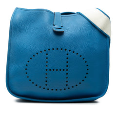 エルメス エブリン3 GM 斜め掛け ショルダーバッグ ブルー シルバー金具 トリヨンクレマンス レディース HERMES 中古