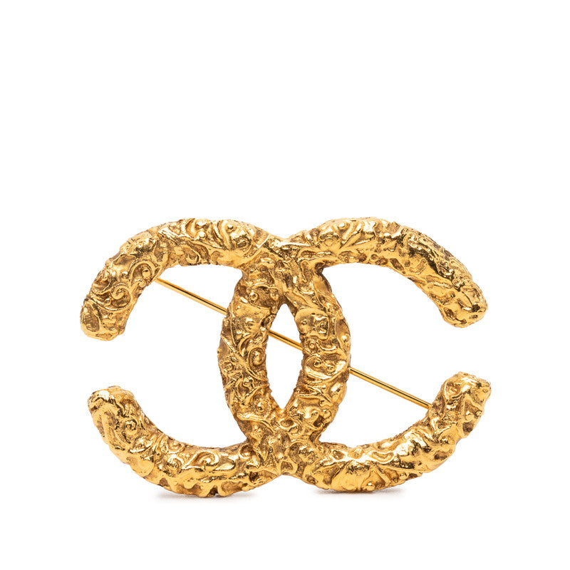 シャネル ココマーク 溶岩 ブローチ ゴールド メッキ GP レディース CHANEL 【中古】