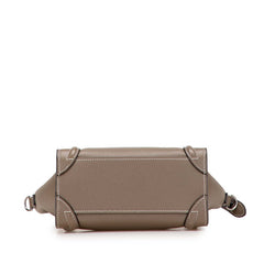 セリーヌ ラゲージ ナノショッパー ハンドバッグ ショルダーバッグ 2WAY グレージュ レザー レディース CELINE 【中古】