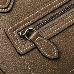 セリーヌ ラゲージ ナノショッパー ハンドバッグ ショルダーバッグ 2WAY グレージュ レザー レディース CELINE 【中古】