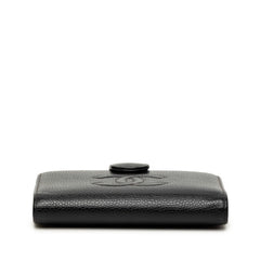 シャネル ココマーク 二つ折り財布 ブラック キャビアスキン レディース CHANEL 【中古】