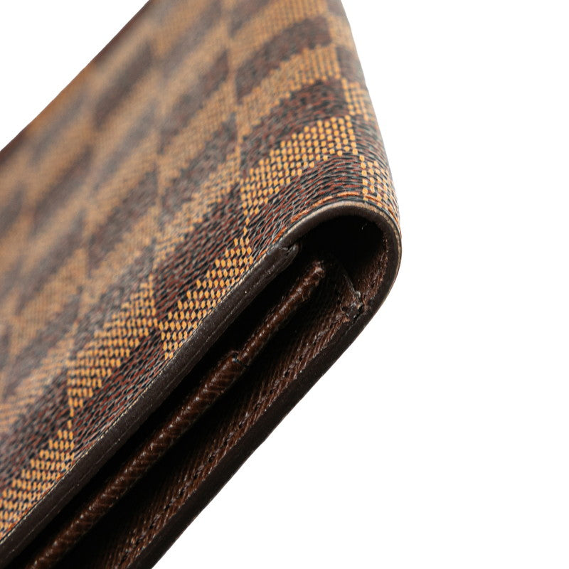 ルイ ヴィトン ダミエ ポルトカルト クレディ 札入れ 長財布 N60825 ブラウン PVC レザー レディース LOUIS VUITTON 【中古】