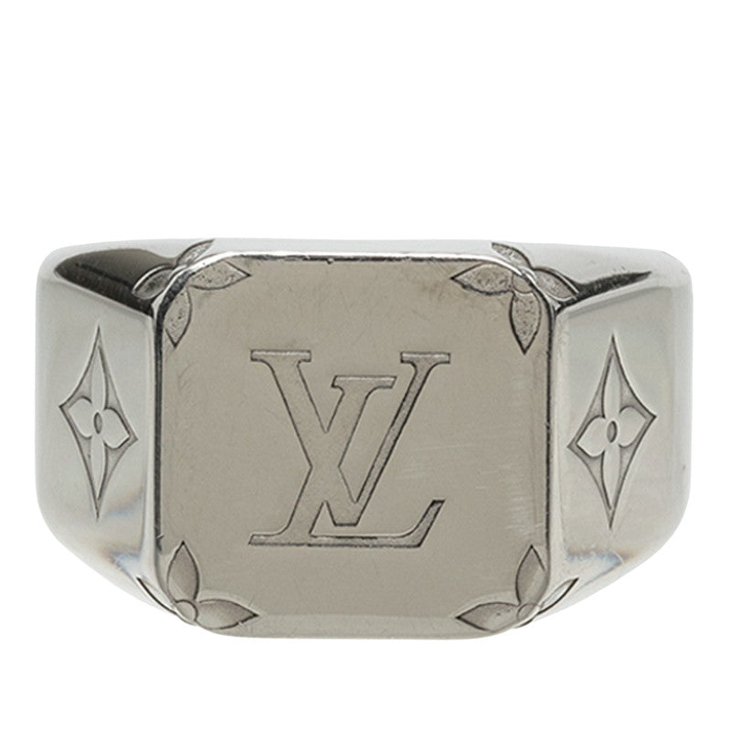 ルイ ヴィトン モノグラム シグネット リング 指輪 #M M00625 シルバー メタル メンズ LOUIS VUITTON 中古