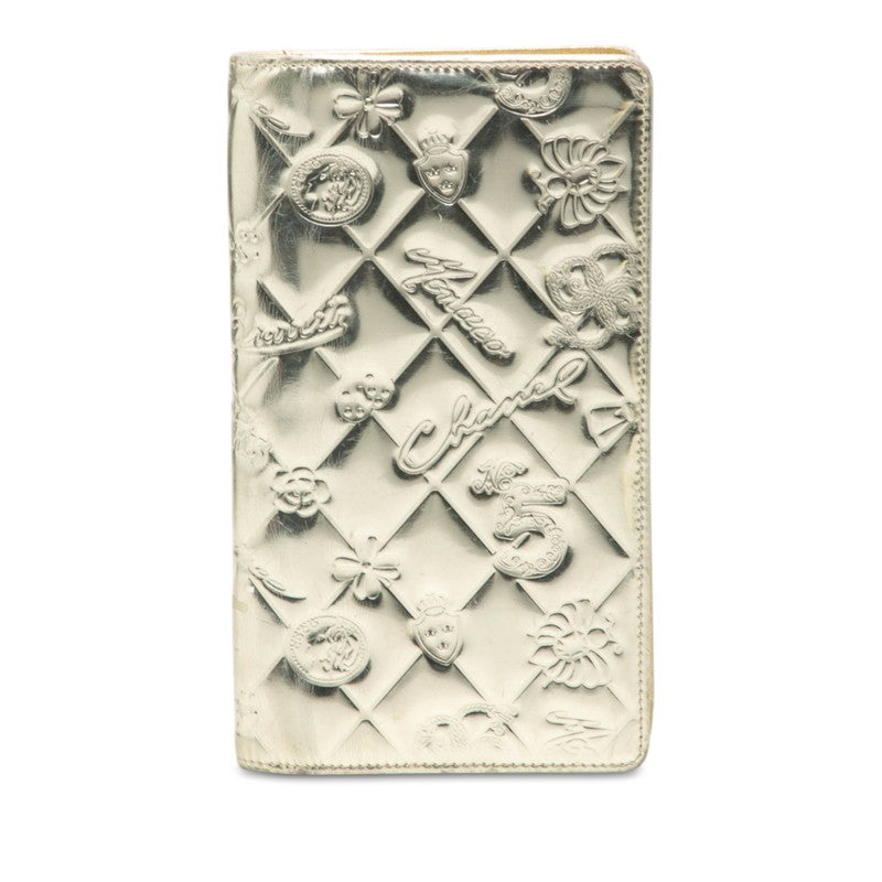 シャネル アイコン シンボルチャーム 長財布 ウォレット A37151 ゴールド系 パテントレザー レディース CHANEL 中古
