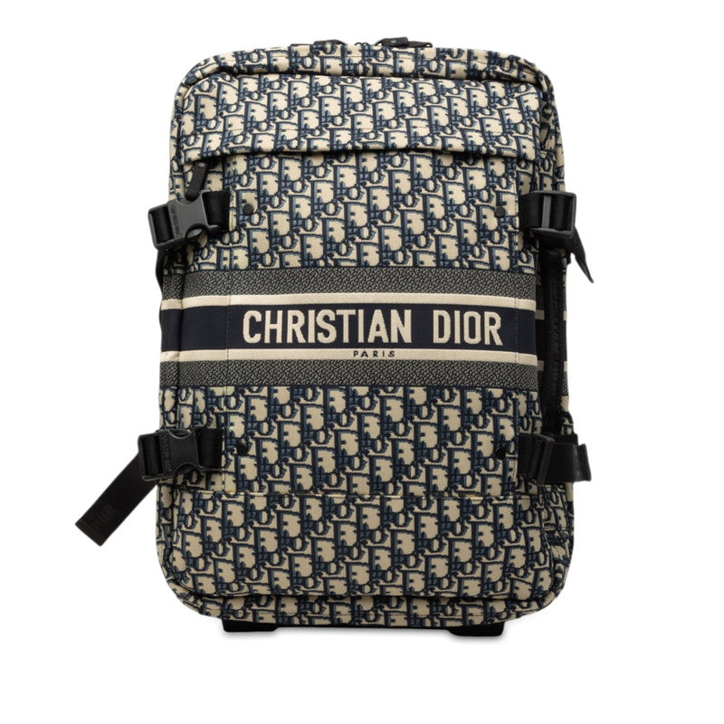 ディオール オブリーク キャリーケース キャリーバッグ ネイビー ベージュ ブラック キャンバス レディース Dior 中古