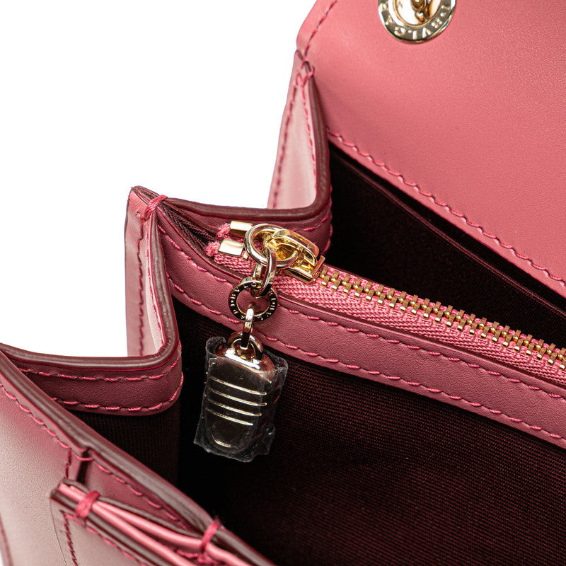 ブルガリ セルペンティ フォーエバー チェーン ショルダーバッグ ハンドバッグ ピンク レザー レディース BVLGARI 【中古】