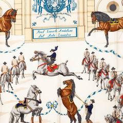 エルメス カレ90 REAL ESCUELA ANDALUZA アンダルシア馬術学校 スカーフ レッド マルチカラー シルク レディース HERMES 【中古】