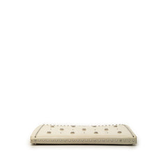 ミュウミュウ スタッズ クラッチバッグ アイボリー ホワイト レザー ラインストーン レディース MIUMIU 【中古】
