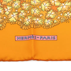 エルメス カレ90 Ombres et Lumieres 影と光 スカーフ オレンジ シルク レディース HERMES 【中古】