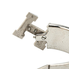 エルメス クリッククラックH PM バングル オレンジ シルバー メタル レディース HERMES 【中古】