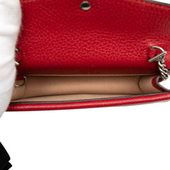 グッチ ディオニュソス 斜め掛け チェーン ショルダーバッグ 476432 レッド レザー レディース GUCCI 【中古】