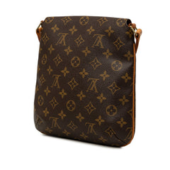ルイ ヴィトン モノグラム ミュゼットサルサ ショート ショルダーバッグ M51258 ブラウン PVC レザー レディース LOUIS VUITTON 中古