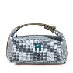 エルメス ブリッドアブラックPM ハンドバッグ ネイビー カーキグリーン キャンバス レディース HERMES 【中古】
