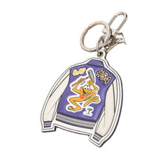 ルイ ヴィトン ポルト クレ LV バーシティ ジャケット キーホルダー MP3385 パープル ホワイト レザー メタル レディース LOUIS VUITTON 【中古】