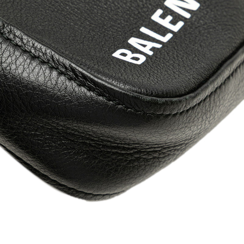 バレンシアガ トライアングル 三角 クラッチバッグ セカンドバッグ ポーチ 476976 ブラック レザー レディース BALENCIAGA 【中古】