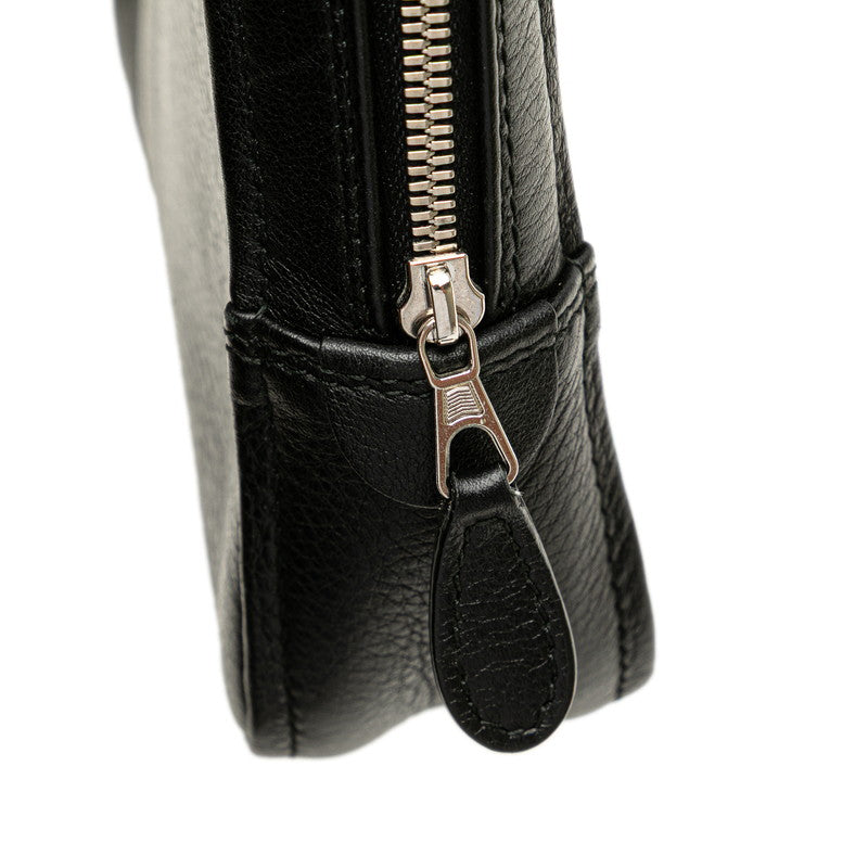 バレンシアガ トライアングル 三角 クラッチバッグ セカンドバッグ ポーチ 476976 ブラック レザー レディース BALENCIAGA 【中古】