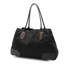 グッチ GGキャンバス リボン ショルダーバッグ トートバッグ 163805 ブラック キャンバス レザー レディース GUCCI 【中古】