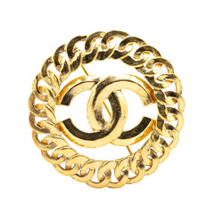 シャネル ヴィンテージ ココマーク ラウンド チェーン モチーフ ブローチ ゴールド メッキ レディース CHANEL 【中古】