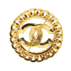 シャネル ヴィンテージ ココマーク ラウンド チェーン モチーフ ブローチ ゴールド メッキ レディース CHANEL 【中古】