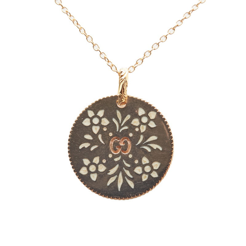 グッチ GGアイコン ブルームス ペンダントネックレス K18PG ピンクゴールド レディース GUCCI 【中古】