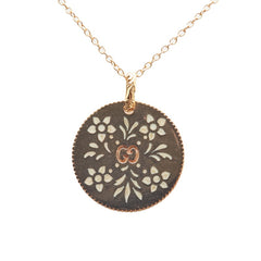 グッチ GGアイコン ブルームス ペンダントネックレス K18PG ピンクゴールド レディース GUCCI 【中古】