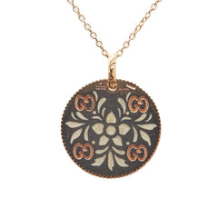 グッチ GGアイコン ブルームス ペンダントネックレス K18PG ピンクゴールド レディース GUCCI 【中古】
