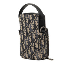 ディオール オブリーク 斜め掛け ショルダーバッグ フォンケース ベージュ グレー キャンバス レザー レディース Dior 【中古】