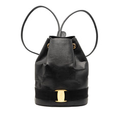 サルヴァトーレフェラガモ ヴァラ リュック バックパック ブラック PVC レザー レディース Salvatore Ferragamo 【中古】