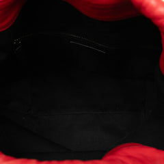 サンローラン スタッズ テディ バケット チェーン ショルダーバッグ 巾着 MAL538448 レッド レザー レディース SAINT LAURENT 中古