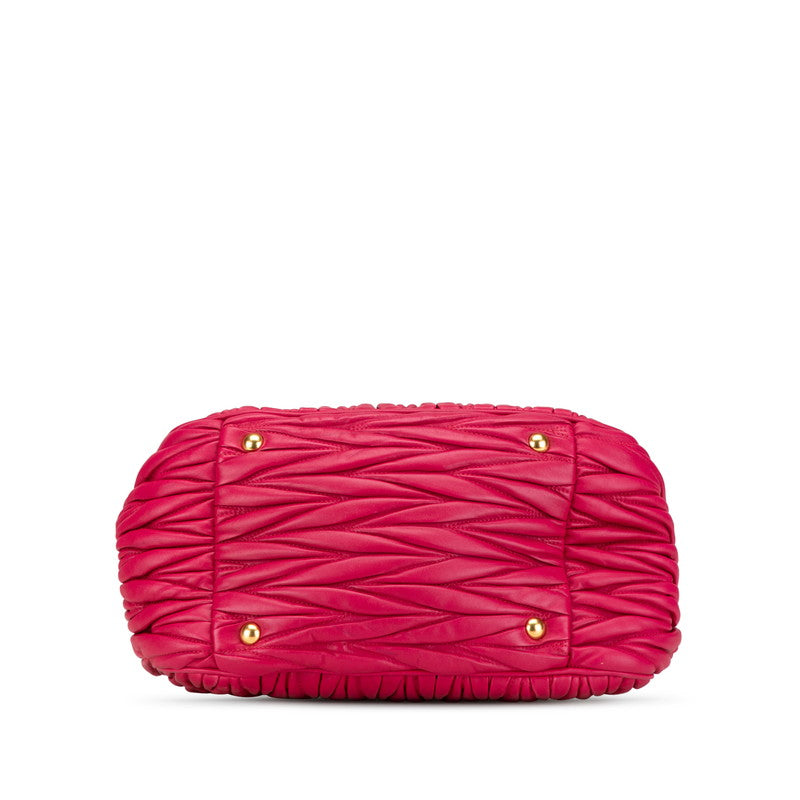 ミュウミュウ マテラッセ ハンドバッグ RLN059 ピンク レザー レディース MIUMIU 【中古】