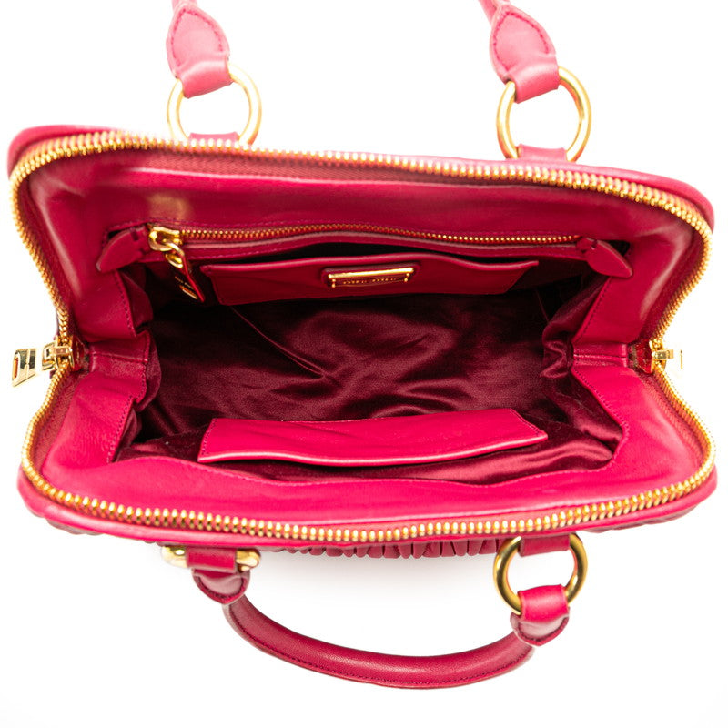 ミュウミュウ マテラッセ ハンドバッグ RLN059 ピンク レザー レディース MIUMIU 【中古】