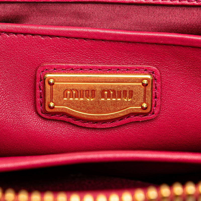 ミュウミュウ マテラッセ ハンドバッグ RLN059 ピンク レザー レディース MIUMIU 【中古】