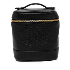 シャネル ココマーク バニティバッグ ブラック キャビアスキン レディース CHANEL 【中古】