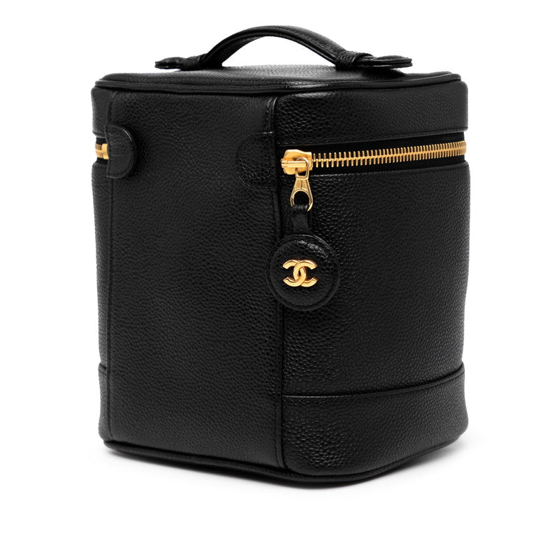 シャネル ココマーク バニティバッグ ブラック キャビアスキン レディース CHANEL 【中古】