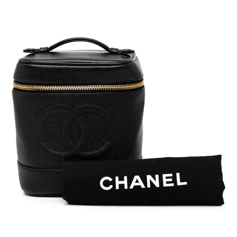 シャネル ココマーク バニティバッグ ブラック キャビアスキン レディース CHANEL 【中古】