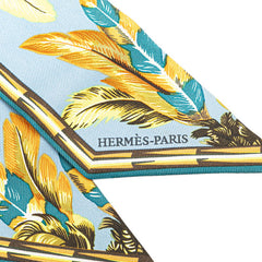 エルメス ツイリー BRAZIL スカーフ ライトブルー マルチカラー シルク レディース HERMES 【中古】
