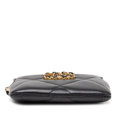シャネル シャネル19 ココマーク マトラッセ ジップコインパース カードケース AP2086 ブラック ラムスキン レディース CHANEL 【中古】